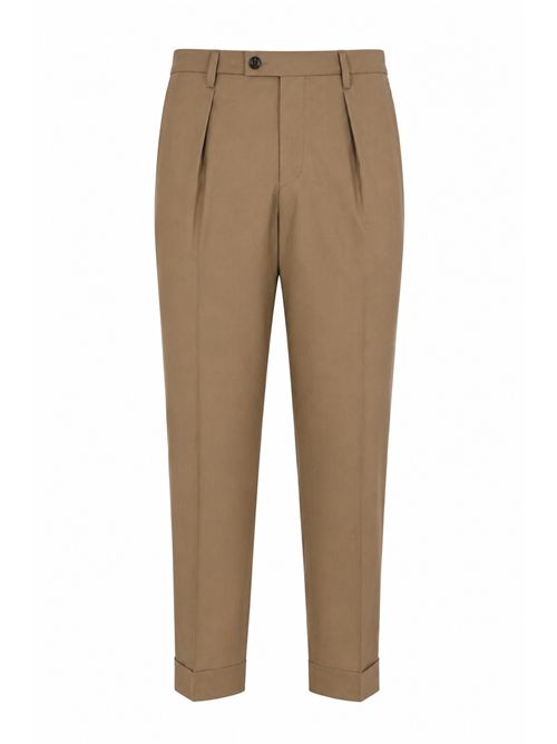 Pantalone Freddy in fresco lana vergine con pinces Fango MICHELE CARBONE | FREDDY015